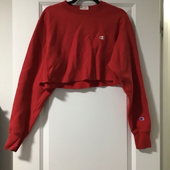 Red Champion Cropped Sweater - Picture 1 of 3